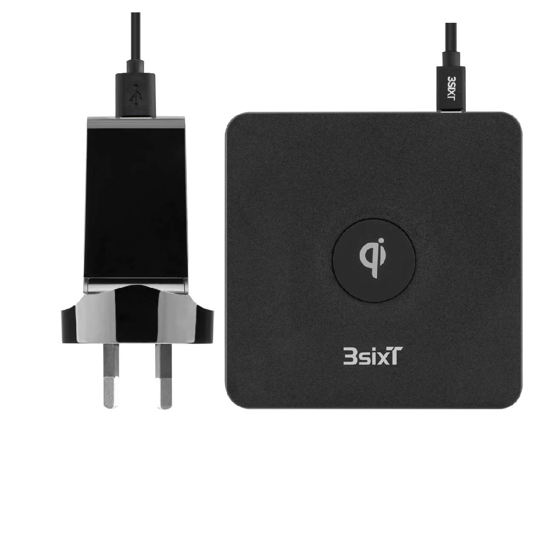 3SIXT Elfin Plus 10W Wireless Charger With AC - Black 4 3SIXT Elfin Plus 10W Wireless Charger With AC - Black - Image 2