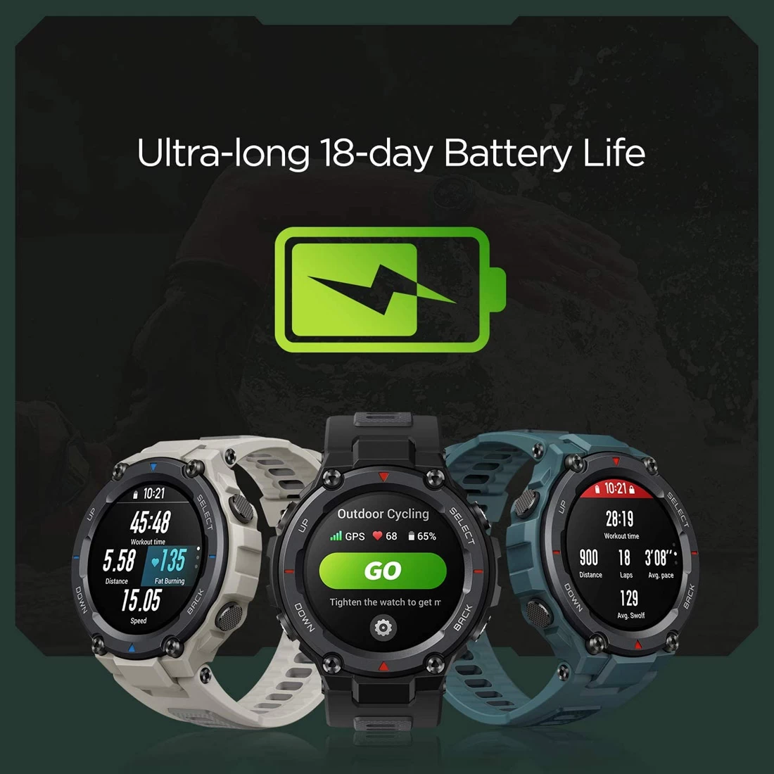 Amazfit T-Rex Pro 48mm Outdoor Smart Watch - Black 7 Amazfit T-Rex Pro 48mm Outdoor Smart Watch - Black - Image 5