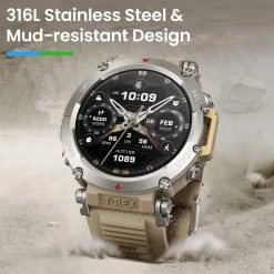 Amazfit T-Rex Ultra Smart Watch (47mm) - Sahara -3C Electronics Store amazfit t rex ultra smart watch blk 2 1