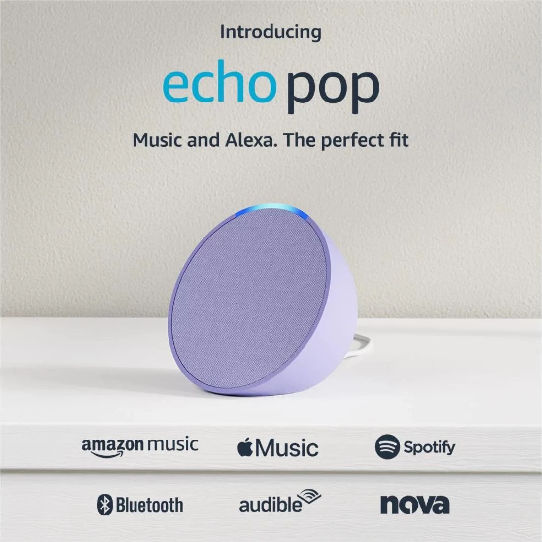 Amazon Echo Pop Compact Smart Speaker - Lavender Bloom 4 Amazon Echo Pop Compact Smart Speaker - Lavender Bloom - Image 2