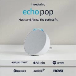 Amazon Echo Pop Compact Smart Speaker - Glacier White 11 Amazon Echo Pop Compact Smart Speaker - Glacier White -3C Electronics Store amazon echo pop compact smart speaker glacier white2