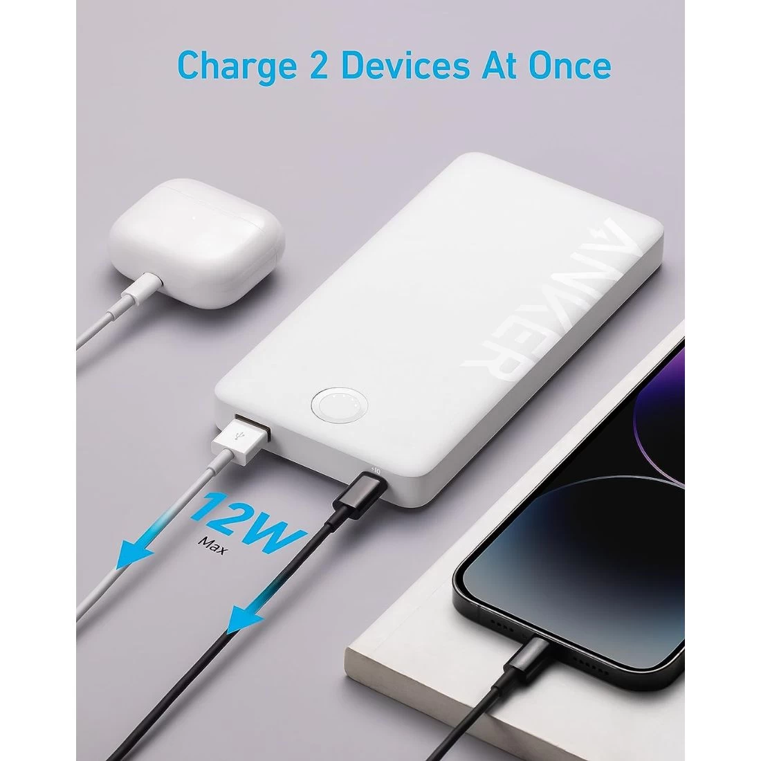 Anker 323 Power Bank 10,000 MAh - White 7 Anker 323 Power Bank 10,000 MAh - White - Image 5