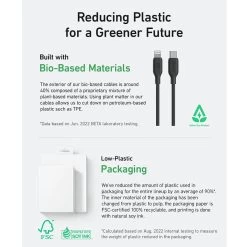 Anker 541 USB-C To Lightning Cable (Bio-Based 3ft) - Black -3C Electronics Store anker 541 usb c to lightning cable bio based 3ft black 3