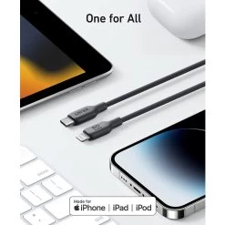 Anker 541 USB-C To Lightning Cable (Bio-Based 3ft) - Black -3C Electronics Store anker 541 usb c to lightning cable bio based 3ft black 4