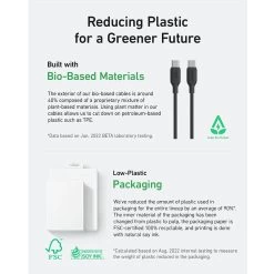 Anker 543 USB-C To USB-C Cable (Bio-Based 3ft) - Black -3C Electronics Store anker 543 usb c to usb c cable bio based 3ft black 3