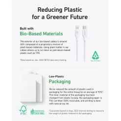 Anker 541 USB-C To Lightning Cable (Bio-Based 3ft) - White -3C Electronics Store anker 543 usb c to usb c cable bio based 3ft white 3 1