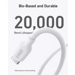 Anker 541 USB-C To Lightning Cable (Bio-Based 3ft) - White -3C Electronics Store anker 543 usb c to usb c cable bio based 3ft white 4 1