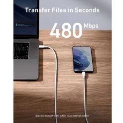 Anker PowerLine III USB-C To USB-C 100W 2.0 Cable 1.8m - White -3C Electronics Store anker powerline iii usb c to usb c 100w 2 0 cable 6ft white 3