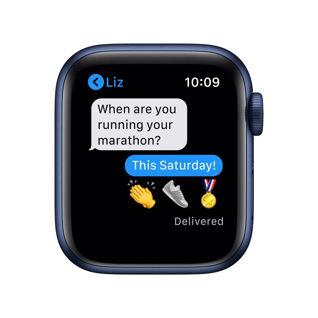 Apple Watch 40mm Series 6 (GPS + Cellular) Blue Aluminum Case W/ Navy Sport Band 6 Apple Watch 40mm Series 6 (GPS + Cellular) Blue Aluminum Case W/ Navy Sport Band - Image 4