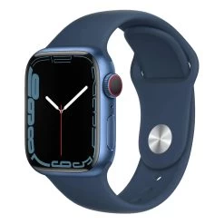 Apple Watch Series 7 41mm Blue Aluminium Case W/ Abyss Blue Sport Band GPS + Cellular
