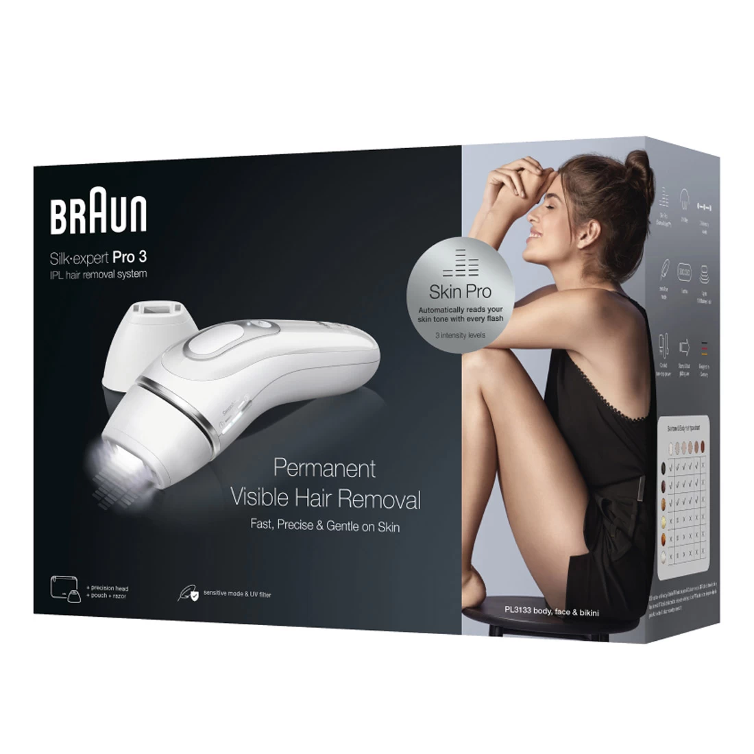 Braun Silk-expert Pro 3 IPL Long Term Hair Removal Device (PL3133) - White 6 Braun Silk-expert Pro 3 IPL Long Term Hair Removal Device (PL3133) - White - Image 4