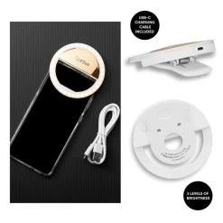 Case-Mate LuMee Studio Clip Light LED Clip Light With 3 Levels Of Brightness - Gold -3C Electronics Store case mate lumee studio clip light gold 4