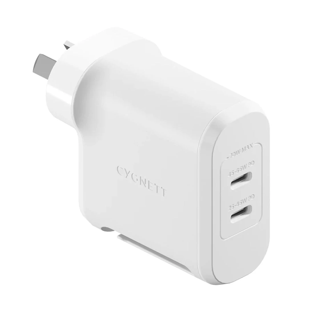 Cygnett PowerMaxx 70W Dual Port GaN Wall Charger CY4132PBCHE - White 3 Cygnett PowerMaxx 70W Dual Port GaN Wall Charger CY4132PBCHE - White