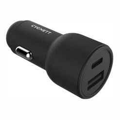 Cygnett CarPower 18W Dual USB-C & USB-A Car Charger - Black