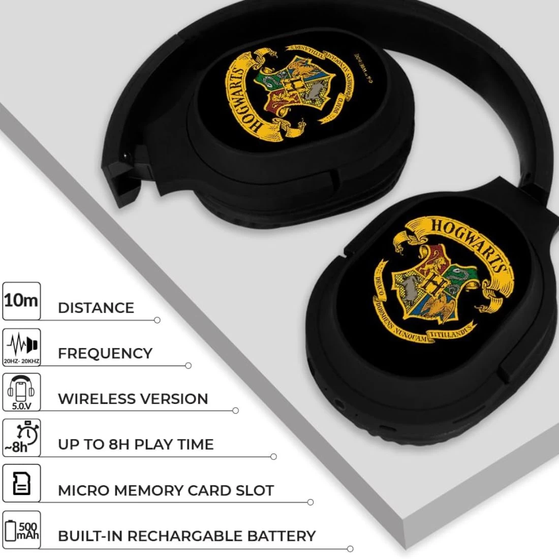 ERT Group Wireless Stereo Headphones With Mic Harry Potter 037 - Black 7 ERT Group Wireless Stereo Headphones With Mic Harry Potter 037 - Black - Image 5