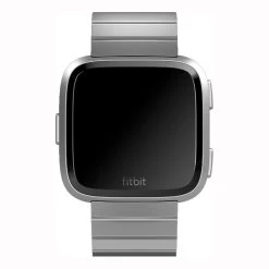 Fitbit Versa Band Metal Link Steel FB166MLSR - Silver -3C Electronics Store fitbit versa band metal link steel silver front side