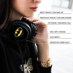 ERT Group DC Batman 002 Wireless Stereo Headphones With Mic - Black 13 ERT Group DC Batman 002 Wireless Stereo Headphones With Mic - Black -3C Electronics Store headphones with mic batman 002 dc 6