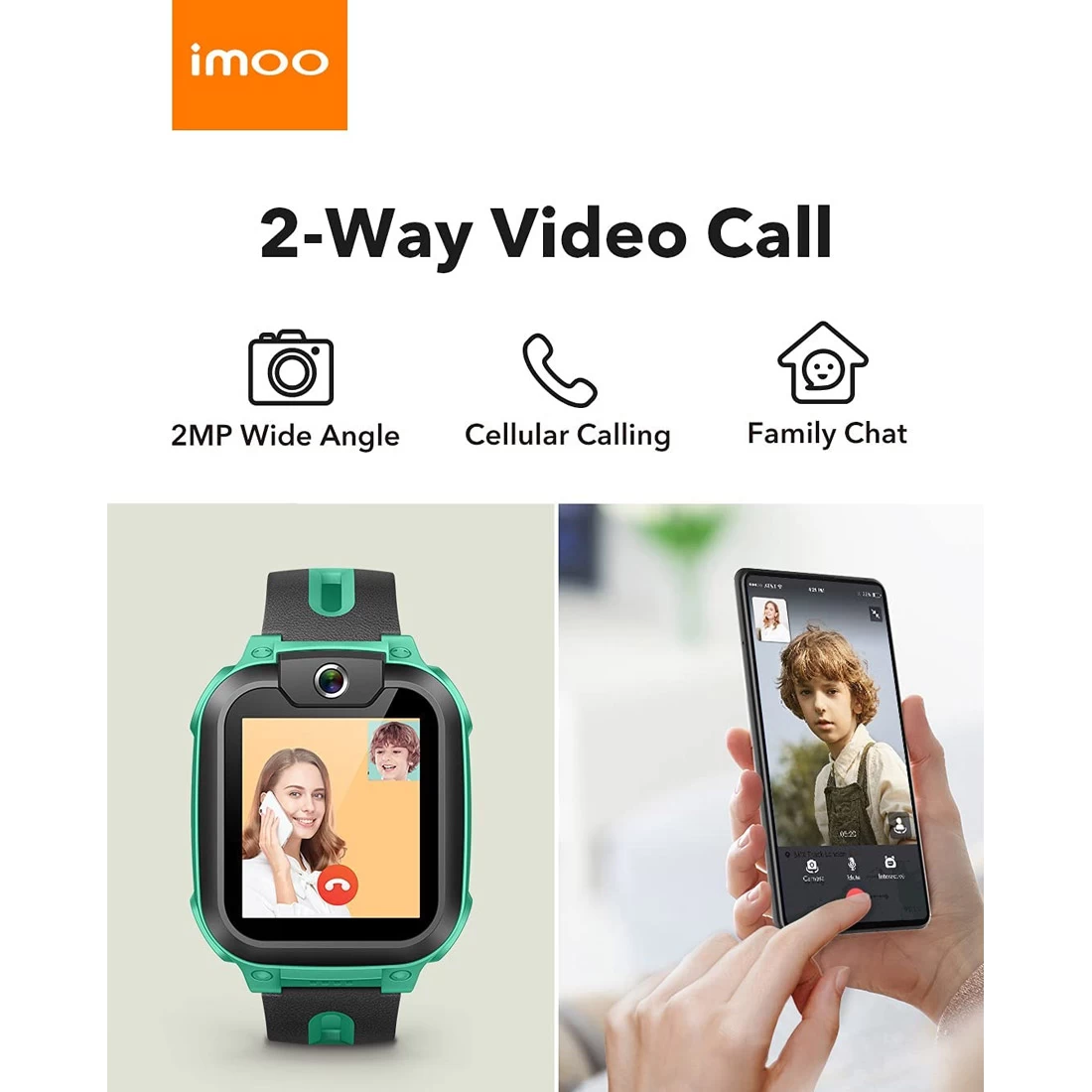 Imoo Kids Smart Watch Phone Z1 (12 Month Sim Card Bundle) - Bamboo Green 5 Imoo Kids Smart Watch Phone Z1 (12 Month Sim Card Bundle) - Bamboo Green - Image 3