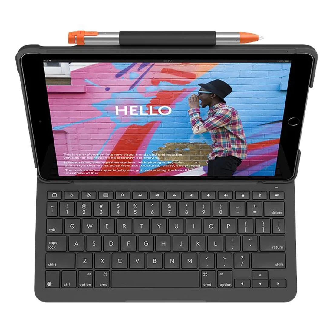 Logitech Slim Folio Keyboard Case For IPad 10.2" (7th/8th/9th Gen) - Graphite 4 Logitech Slim Folio Keyboard Case For IPad 10.2" (7th/8th/9th Gen) - Graphite - Image 2