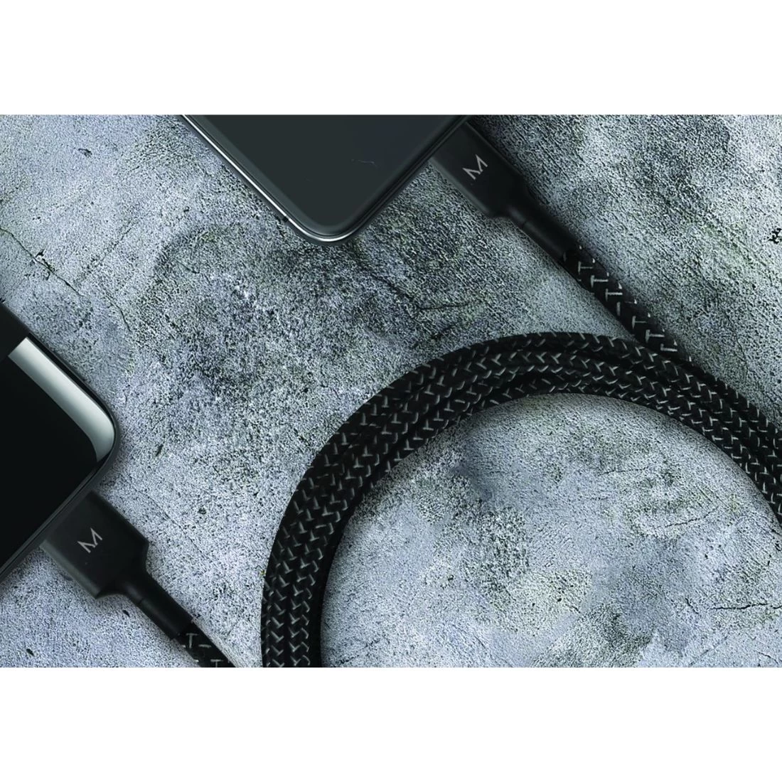 Moyork Cord+ 2m USB-A To Micro USB Nylon Cable - Raven Black 6 Moyork Cord+ 2m USB-A To Micro USB Nylon Cable - Raven Black - Image 4