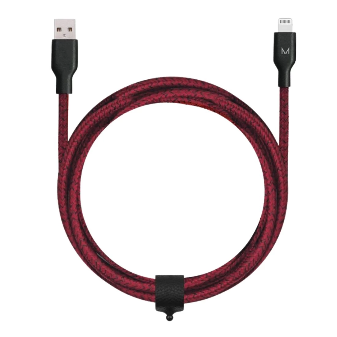 Moyork Cord+ 2m USB-A To Lightning Nylon Cable - Merlot Red 3 Moyork Cord+ 2m USB-A To Lightning Nylon Cable - Merlot Red