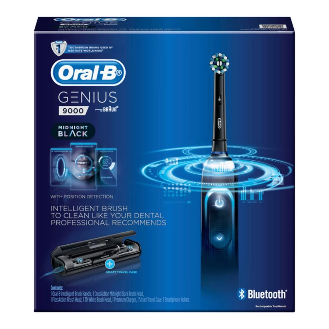 Oral B Oral-B Genius 9000 Electric Toothbrush With 3 Replacement Heads & Smart Travel Case - Black 5 Oral B Oral-B Genius 9000 Electric Toothbrush With 3 Replacement Heads & Smart Travel Case - Black - Image 3