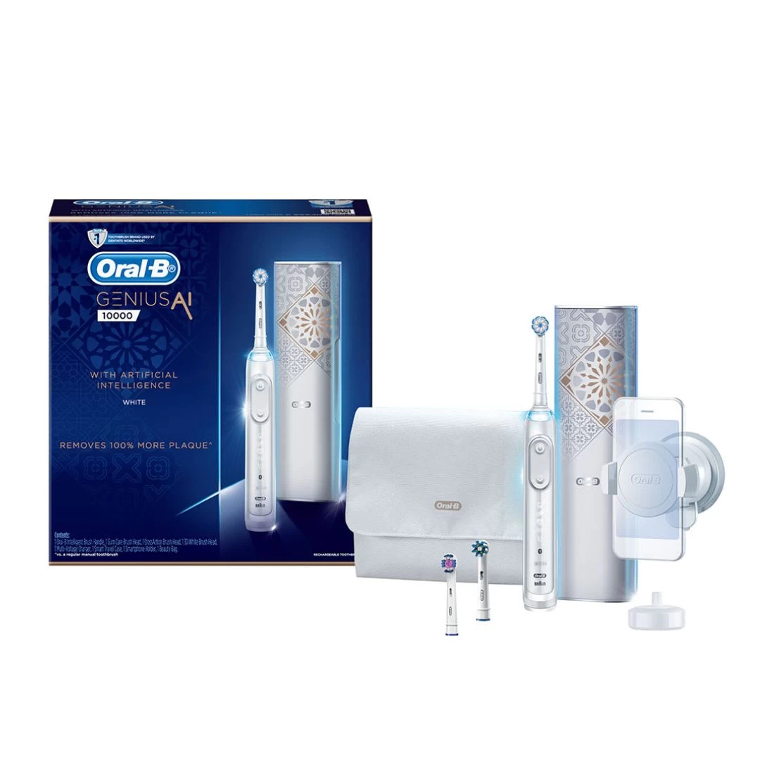 Oral B Oral-B Genius AI 10000 Electric Toothbrush With 3 Replacement Heads & Smart Travel Case - White 4 Oral B Oral-B Genius AI 10000 Electric Toothbrush With 3 Replacement Heads & Smart Travel Case - White - Image 2