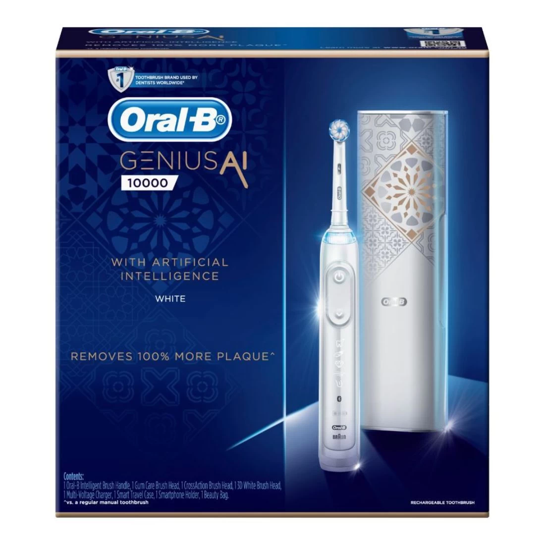 Oral B Oral-B Genius AI 10000 Electric Toothbrush With 3 Replacement Heads & Smart Travel Case - White 5 Oral B Oral-B Genius AI 10000 Electric Toothbrush With 3 Replacement Heads & Smart Travel Case - White - Image 3