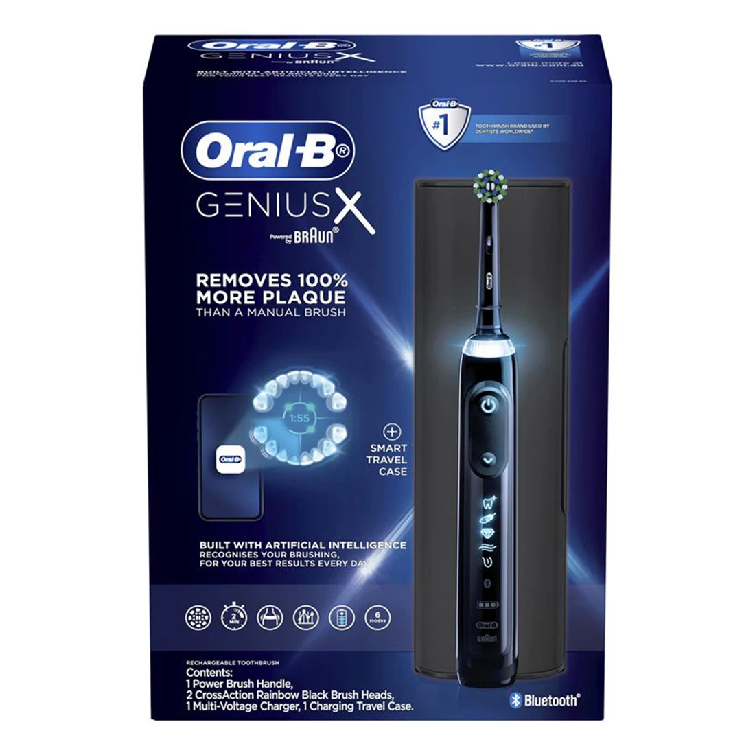 Oral B Oral-B Genius X Electric Toothbrush W/ Charging Travel Case - Black 3 Oral B Oral-B Genius X Electric Toothbrush W/ Charging Travel Case - Black