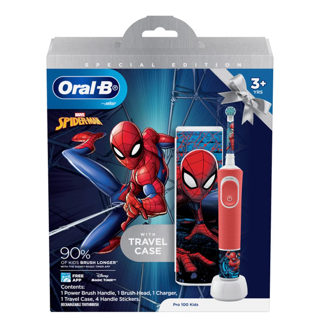 Oral B Oral-B Pro 100 Kids 3+Years Electric Toothbrush - Spiderman 4 Oral B Oral-B Pro 100 Kids 3+Years Electric Toothbrush - Spiderman - Image 2