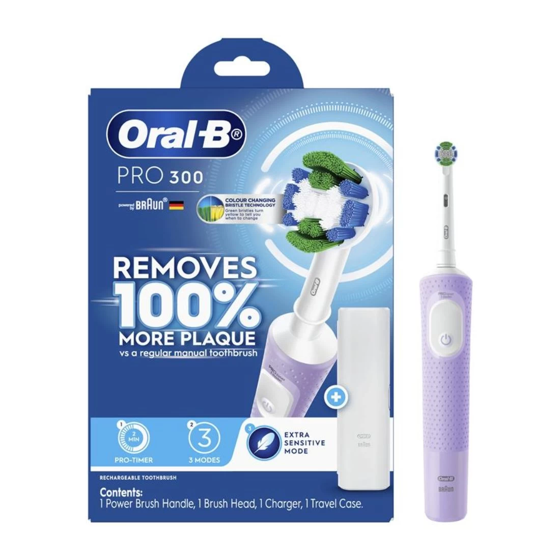 Oral B Oral-B Power Toothbrush Pro 300 - Lavender 3 Oral B Oral-B Power Toothbrush Pro 300 - Lavender