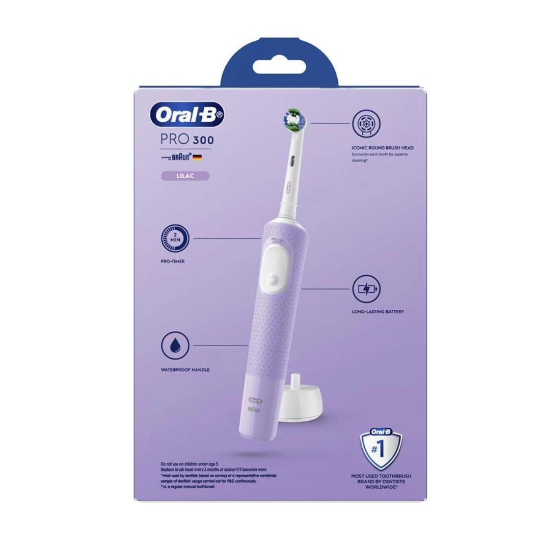 Oral B Oral-B Power Toothbrush Pro 300 - Lavender 6 Oral B Oral-B Power Toothbrush Pro 300 - Lavender - Image 4