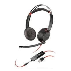 Poly Blackwire C5220 Stereo UC Headset (USB A And 3.5mm) - Black