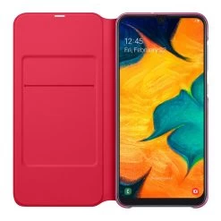 Samsung Galaxy A30 Wallet Cover - White -3C Electronics Store samsung galaxy a30 wallet cover white open