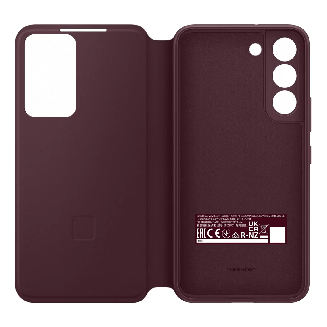 Samsung Galaxy S22+ Plus Smart Clear View Cover EF-ZS906CEEGWW - Burgundy 6 Samsung Galaxy S22+ Plus Smart Clear View Cover EF-ZS906CEEGWW - Burgundy - Image 4