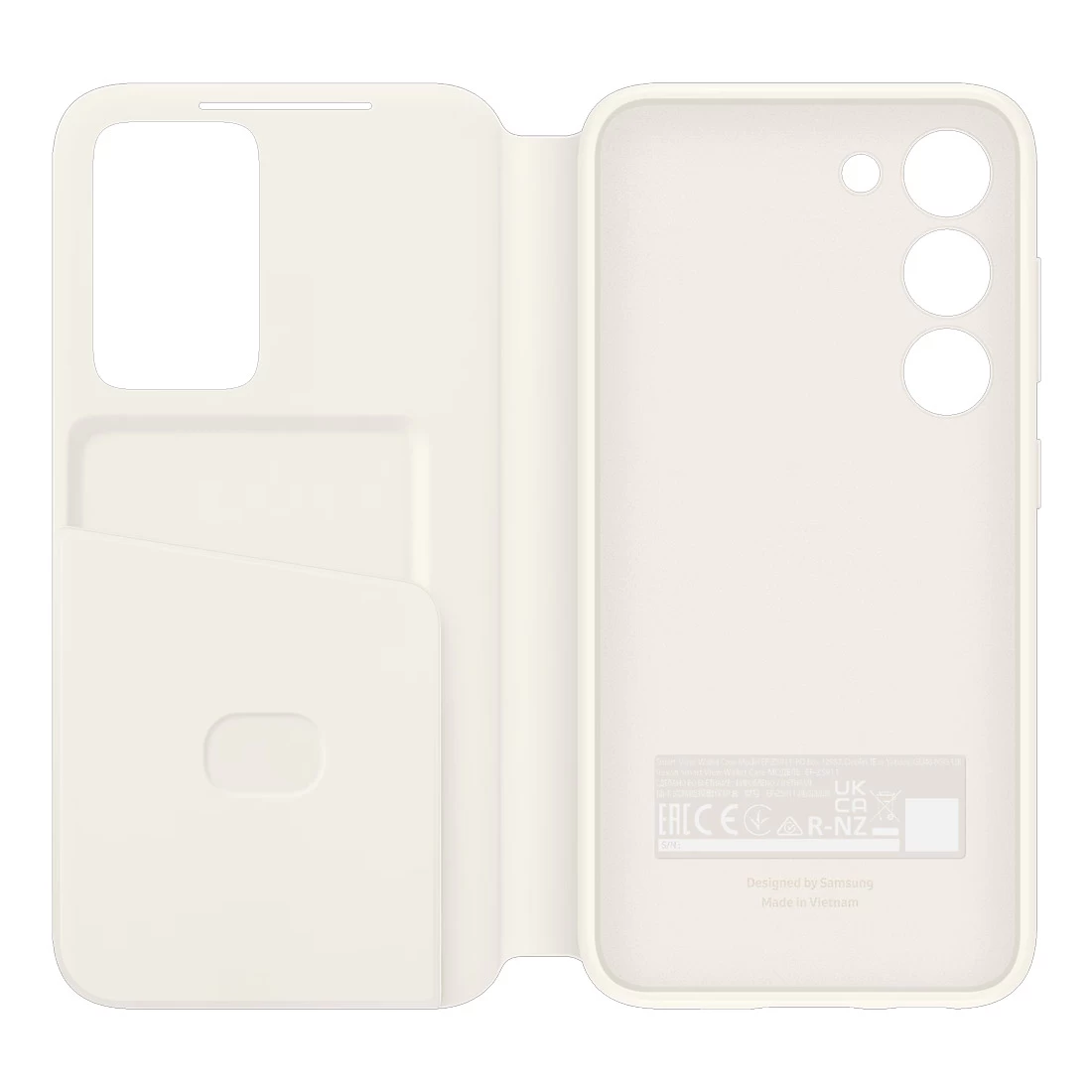 Samsung Galaxy S23+ Plus Clear View Wallet Case EF-ZS916CUEGWW - Cream 4 Samsung Galaxy S23+ Plus Clear View Wallet Case EF-ZS916CUEGWW - Cream - Image 2