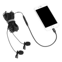 Saramonic LavMicro U1C Dual Omnidirectional Lavalier Microphone With Lightning Connector For IOS Devices (6m) -3C Electronics Store saramonic clip on microphone with lighting connectorc 1