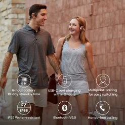 Shokz OpenMove Bone Conduction Open-Ear Lifestyle/Sport Headphones - White 10 Shokz OpenMove Bone Conduction Open-Ear Lifestyle/Sport Headphones - White -3C Electronics Store shokz openmove wireless bluetooth headphones white 2