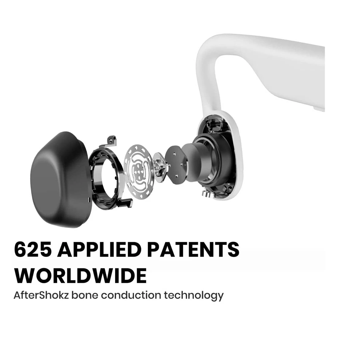 Shokz OpenMove Bone Conduction Open-Ear Lifestyle/Sport Headphones - White 5 Shokz OpenMove Bone Conduction Open-Ear Lifestyle/Sport Headphones - White - Image 3