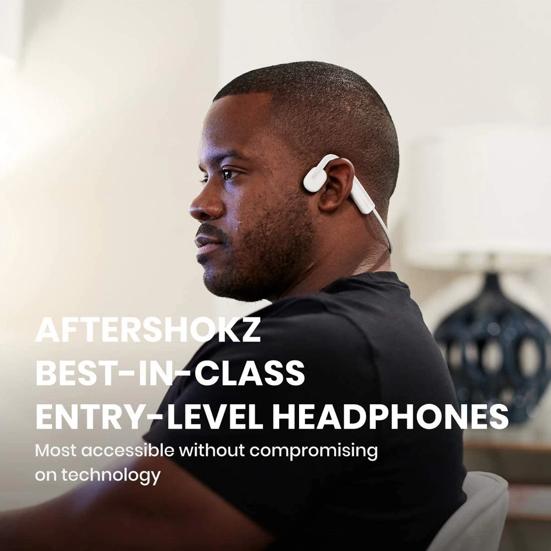 Shokz OpenMove Bone Conduction Open-Ear Lifestyle/Sport Headphones - White 4 Shokz OpenMove Bone Conduction Open-Ear Lifestyle/Sport Headphones - White - Image 2