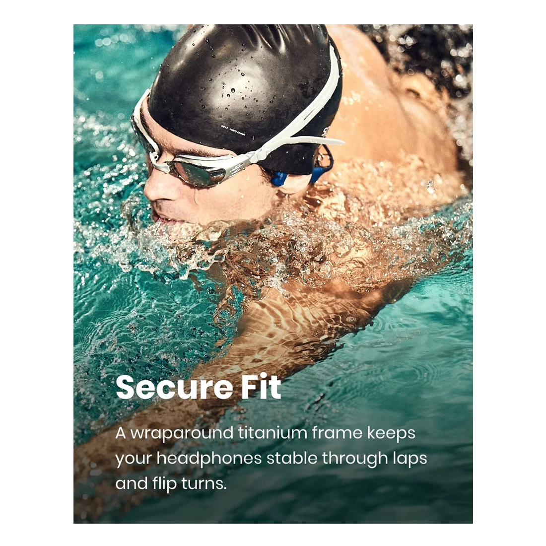 Shokz OpenSwim Bone Conduction Open-Ear MP3 Waterproof Headphones - Sapphire Blue 6 Shokz OpenSwim Bone Conduction Open-Ear MP3 Waterproof Headphones - Sapphire Blue - Image 4