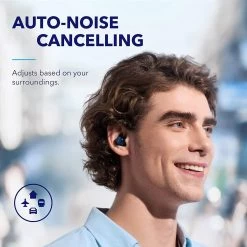 Soundcore Space A40 Active Noise Cancelling Wireless Earbuds - Blue -3C Electronics Store soundcore adaptive cancelling blue 3