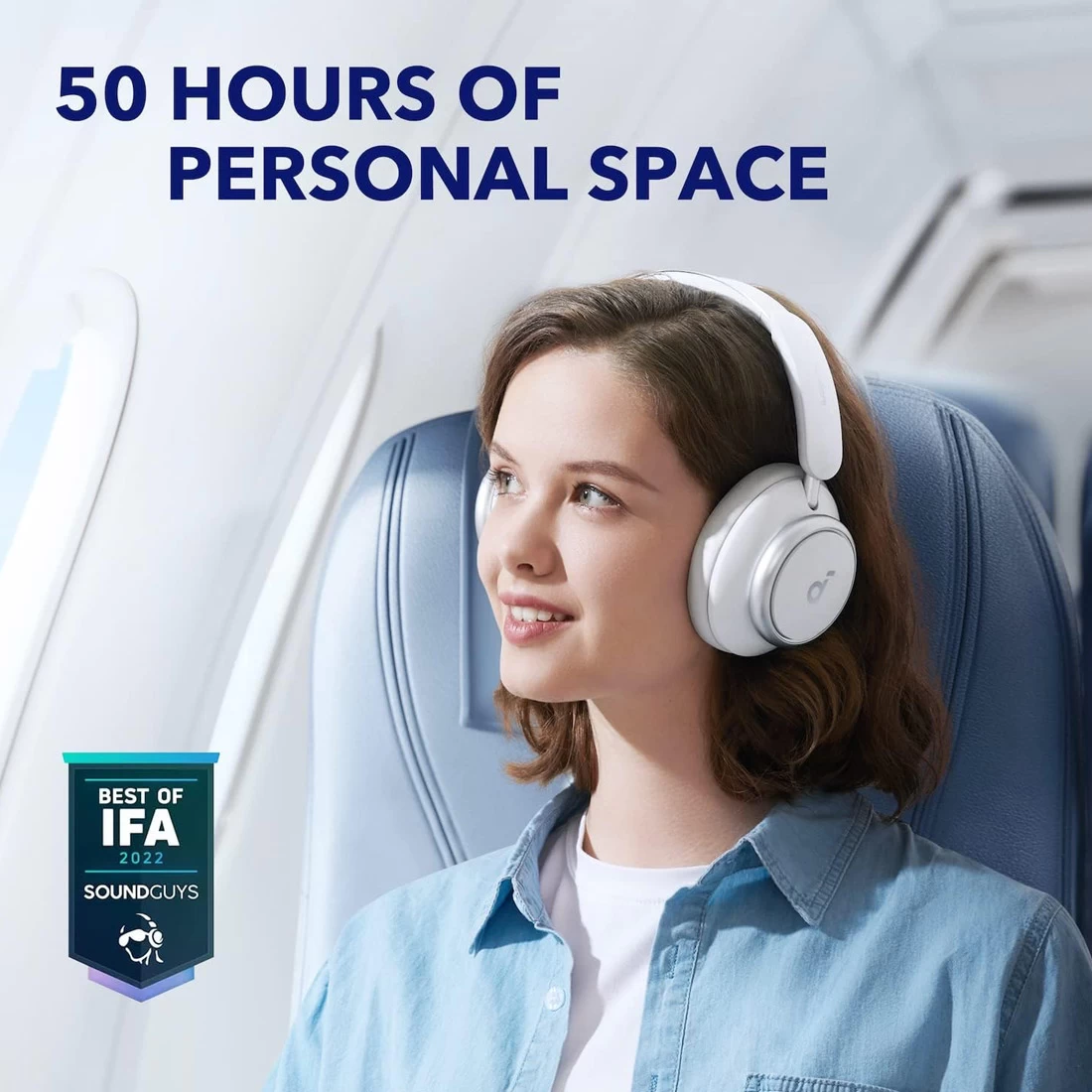 Soundcore Space Q45 Adaptive Noise Cancelling Headphones - Blue 4 Soundcore Space Q45 Adaptive Noise Cancelling Headphones - Blue - Image 2