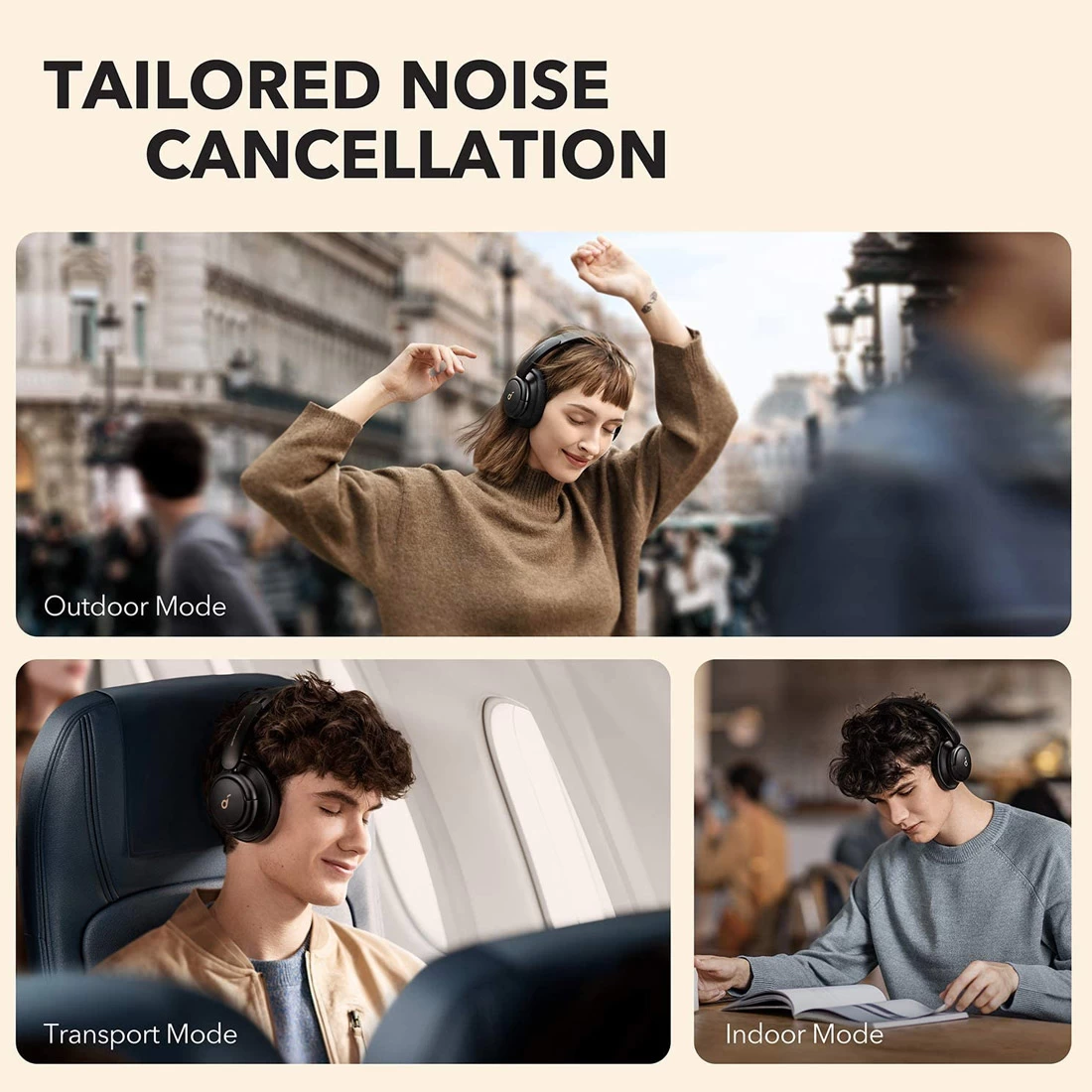 Soundcore Life Q30 Hybrid Active Noise Cancelling Headphones - Black 5 Soundcore Life Q30 Hybrid Active Noise Cancelling Headphones - Black - Image 3