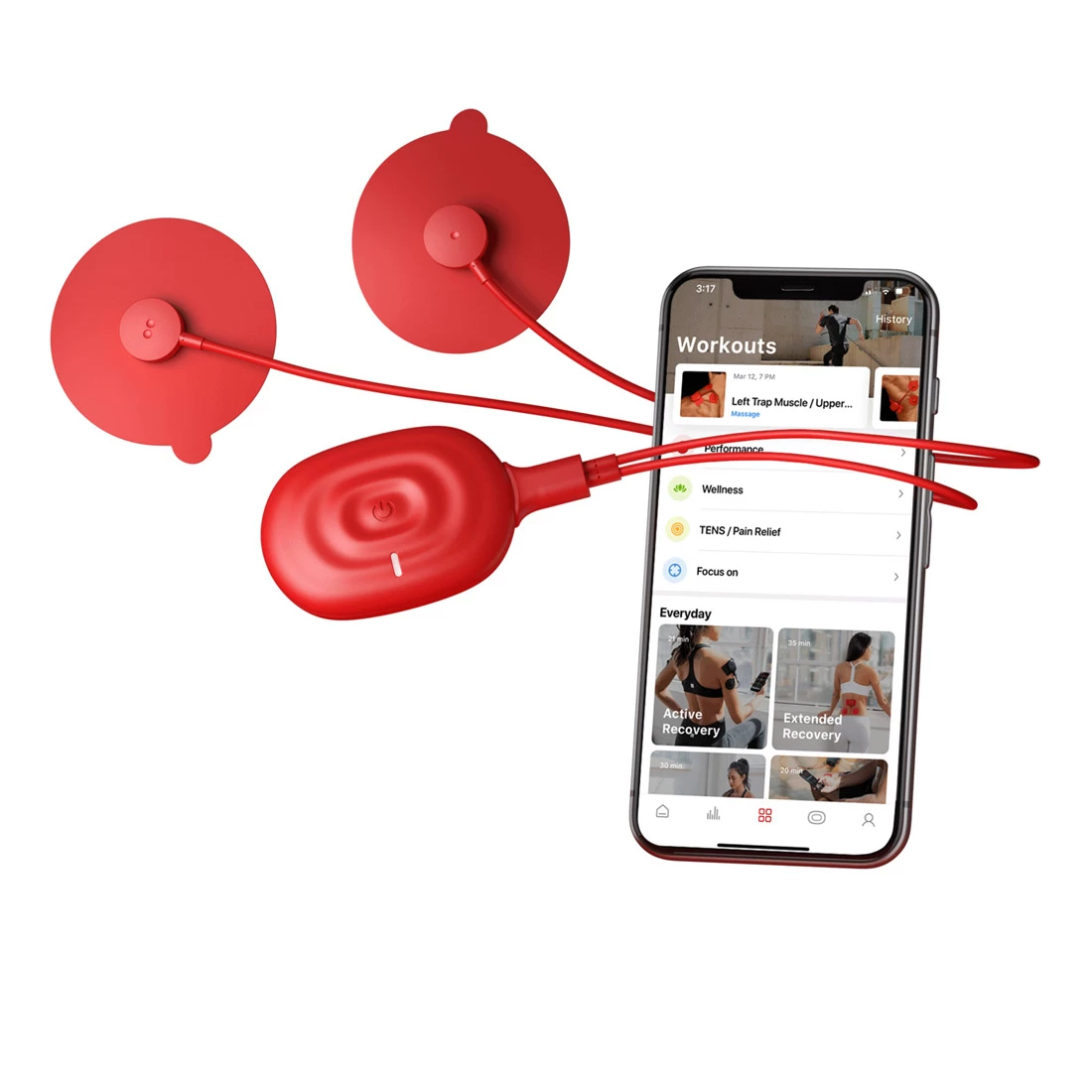 Therabody PowerDot Uno 2.0 Smart Muscle Stimulator - Red 4 Therabody PowerDot Uno 2.0 Smart Muscle Stimulator - Red - Image 2
