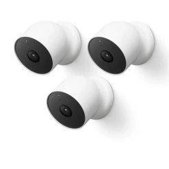 Google Nest Cam Wireless Camera (Outdoor Or Indoor, Battery, GA02077-AU - 3 Pack)